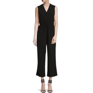 Calvin Klein Women's V-Neck Sleeveless Jumpsuit Black Size 10